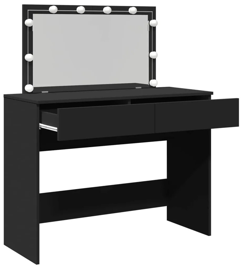 Toucador com luzes LED 100x40x120 cm preto