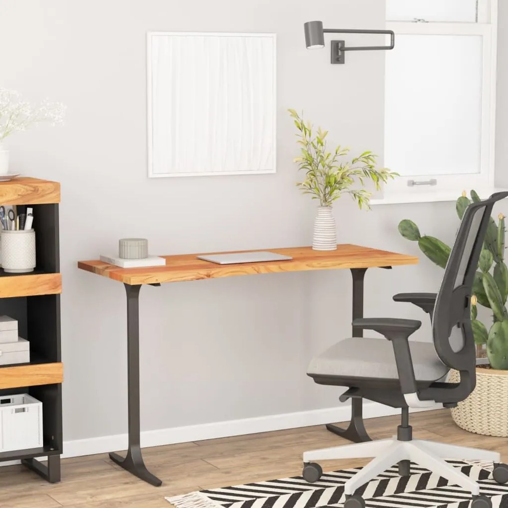 vidaXL Tampo de secretária retangular 140x60x2,5 cm acácia maciça