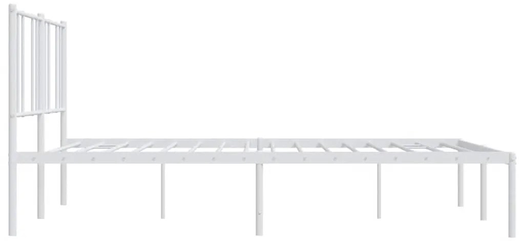 Estrutura de cama com cabeceira 193x203 cm metal branco