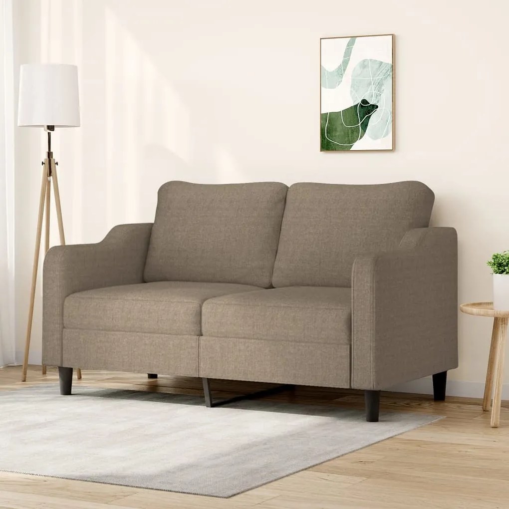 348952 vidaXL Sofá de 2 lugares tecido 140 cm cinzento-acastanhado