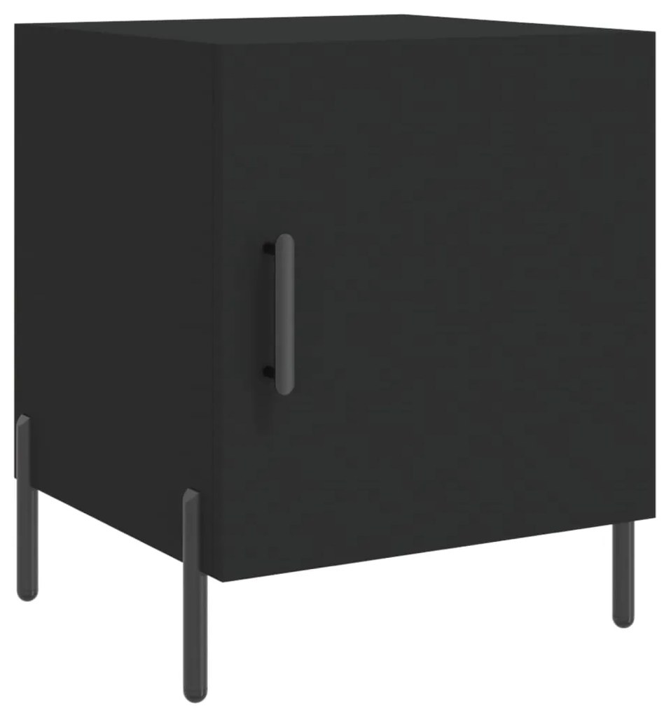 Mesa de cabeceira 2 pcs 40x40x50 cm derivados de madeira preto