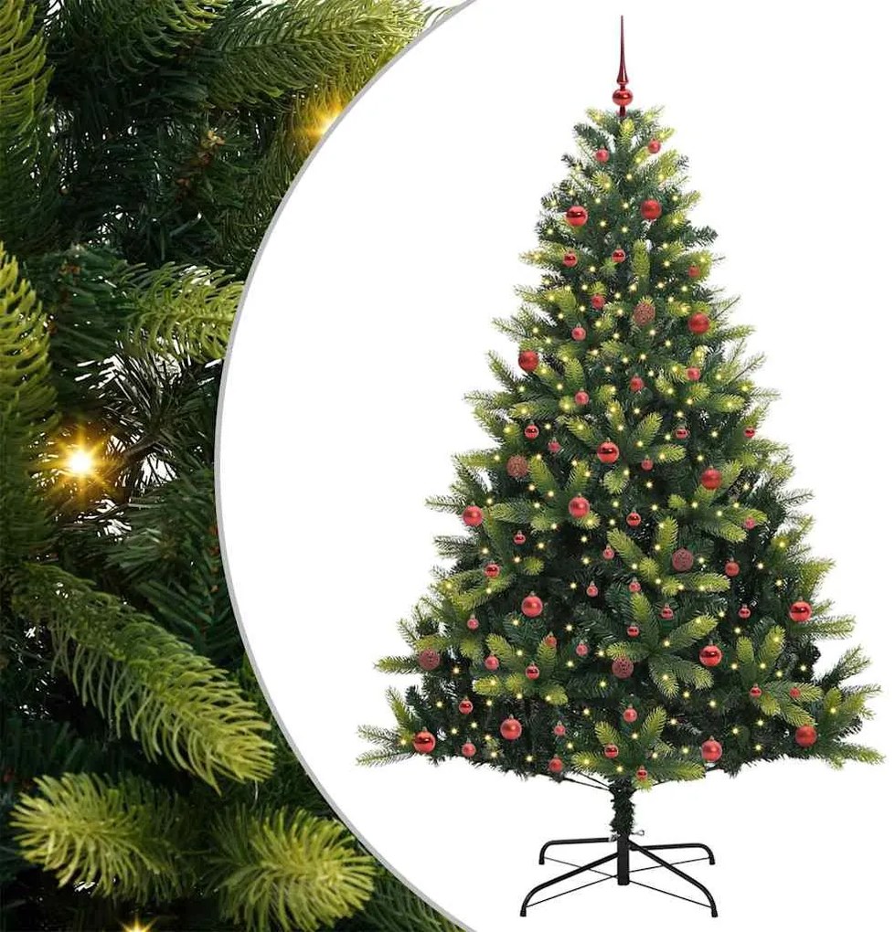 vidaXL Árvore de Natal Artificial Articulada 300 LEDs Verde 210 cm