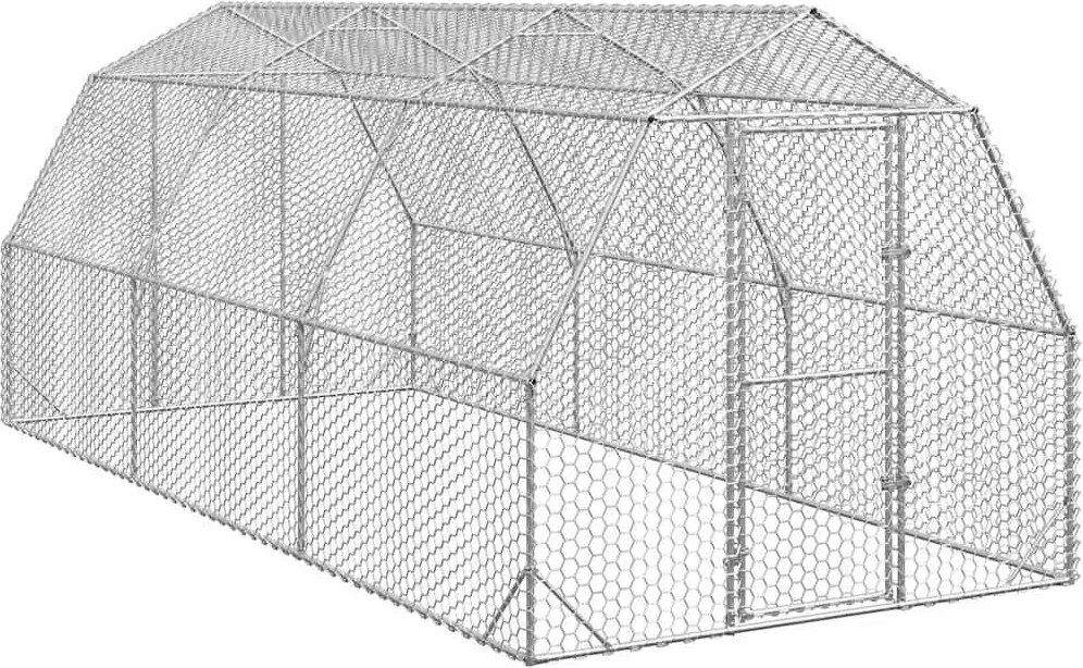 vidaXL Corrida de galinhas 2,5x6x2,25 m aço galvanizado