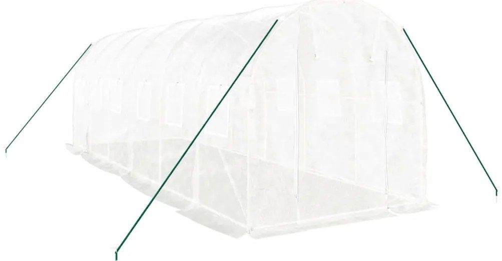 Estufa com estrutura de aço 12 m² 6x2x2 m branco