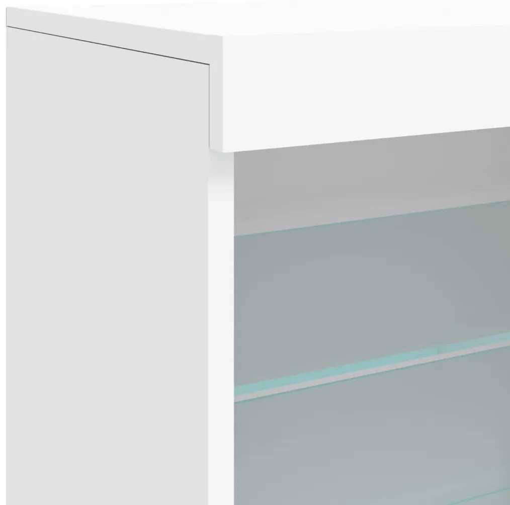 Aparador com luzes LED 60,5x37x67 cm branco