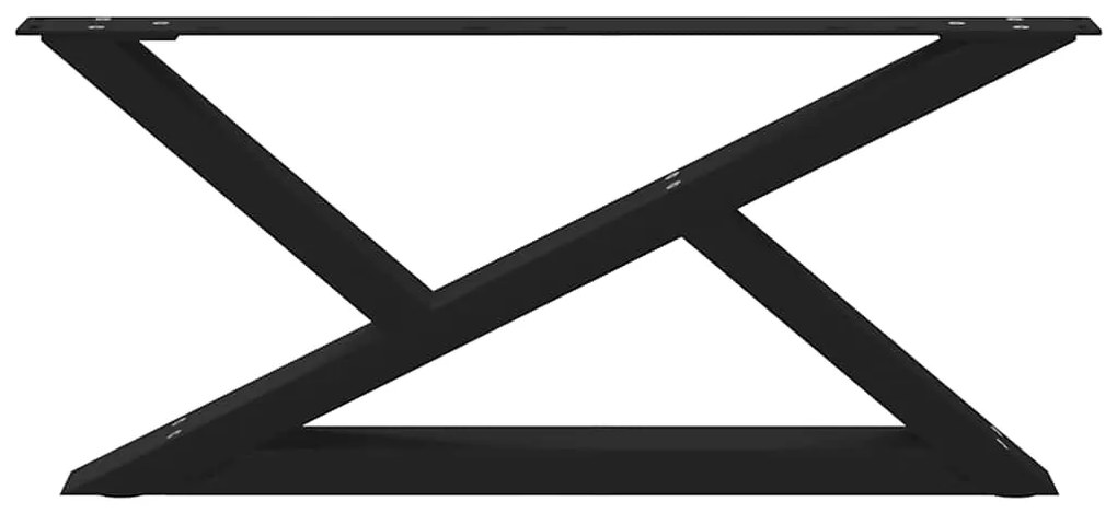 Pés para mesa de centro 2 peças, preto, 70x(30-31,3) cm, aço