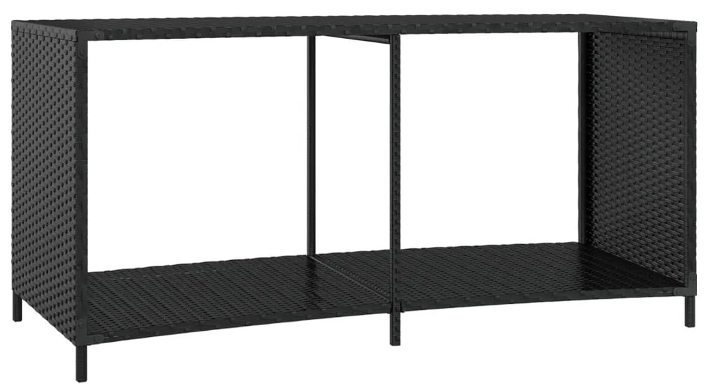 Prateleiras de arrumação 2 pcs vime PE preto