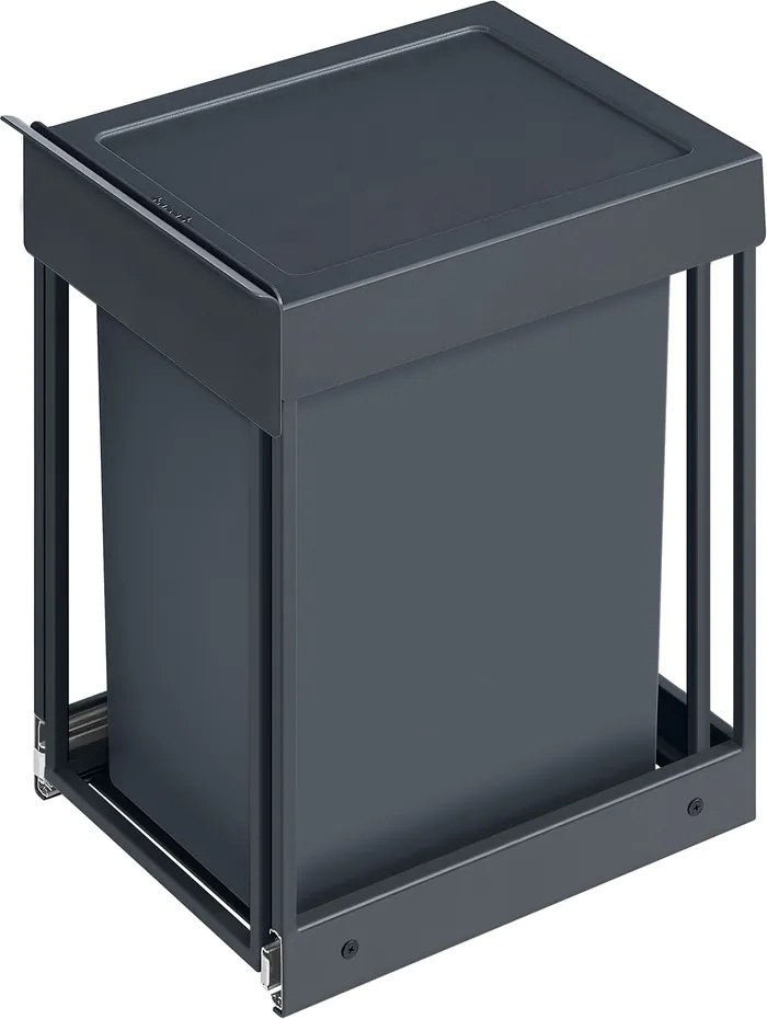 Caixote do lixo de cozinha, para armário inferior, 1 x 20 L 34,7 x 25,7 x 43,4 cm, cinzento