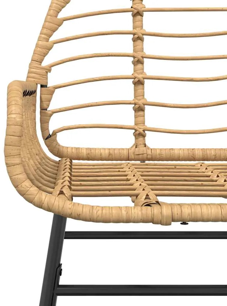 Conjunto jantar jardim 3 peças vidro vime PE castanho