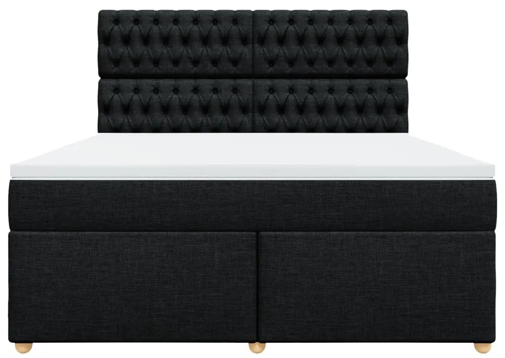 Cama com molas/colchão 180x200 cm tecido preto