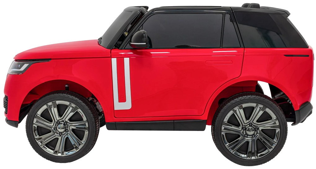 Carro elétrico para Crianças 2 Lugares Range Rover SUV Lift 12V 4x4 Rodas Espuma EVA, Assento couro ecológico Vermelho