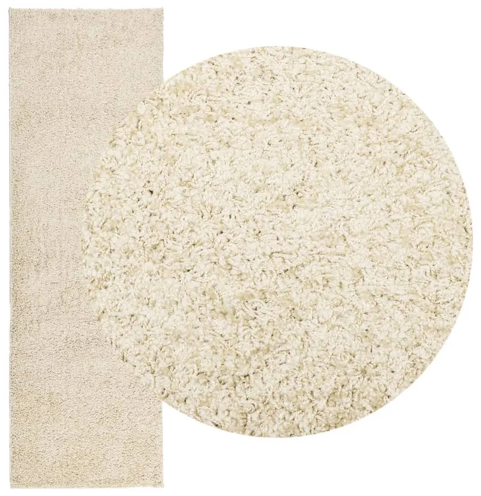 Tapete shaggy de pelo alto PAMPLONA 80x250 cm dourado