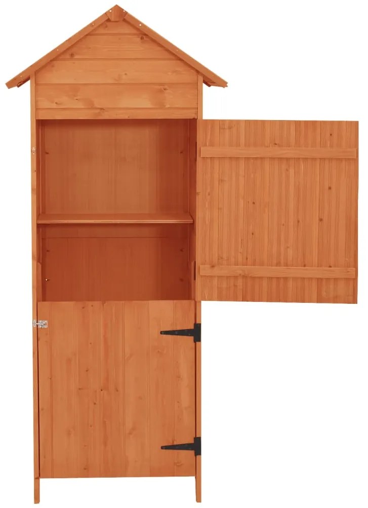 Armário de arrumação para jardim 42,5x64x190 cm castanho