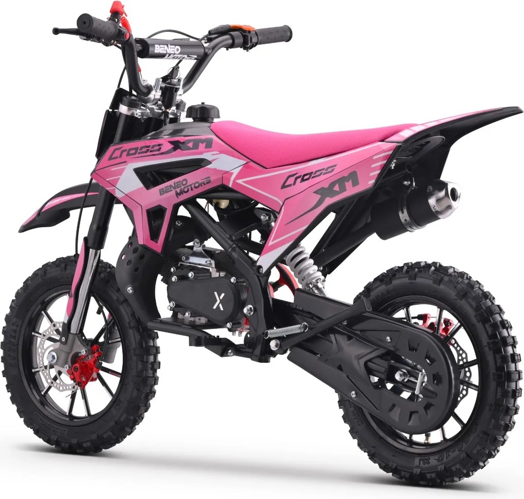 Mini Moto de cross a gasolina para crianças BNO Motors CROSS XM 50cc Rosa