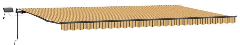 Toldo Retrátil Manual com Faixa LED Multicolorida 600x300 cm