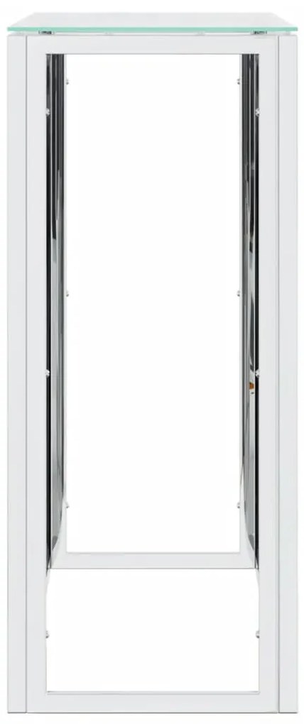 Mesa consola 110x30x70 cm aço inoxidável e vidro
