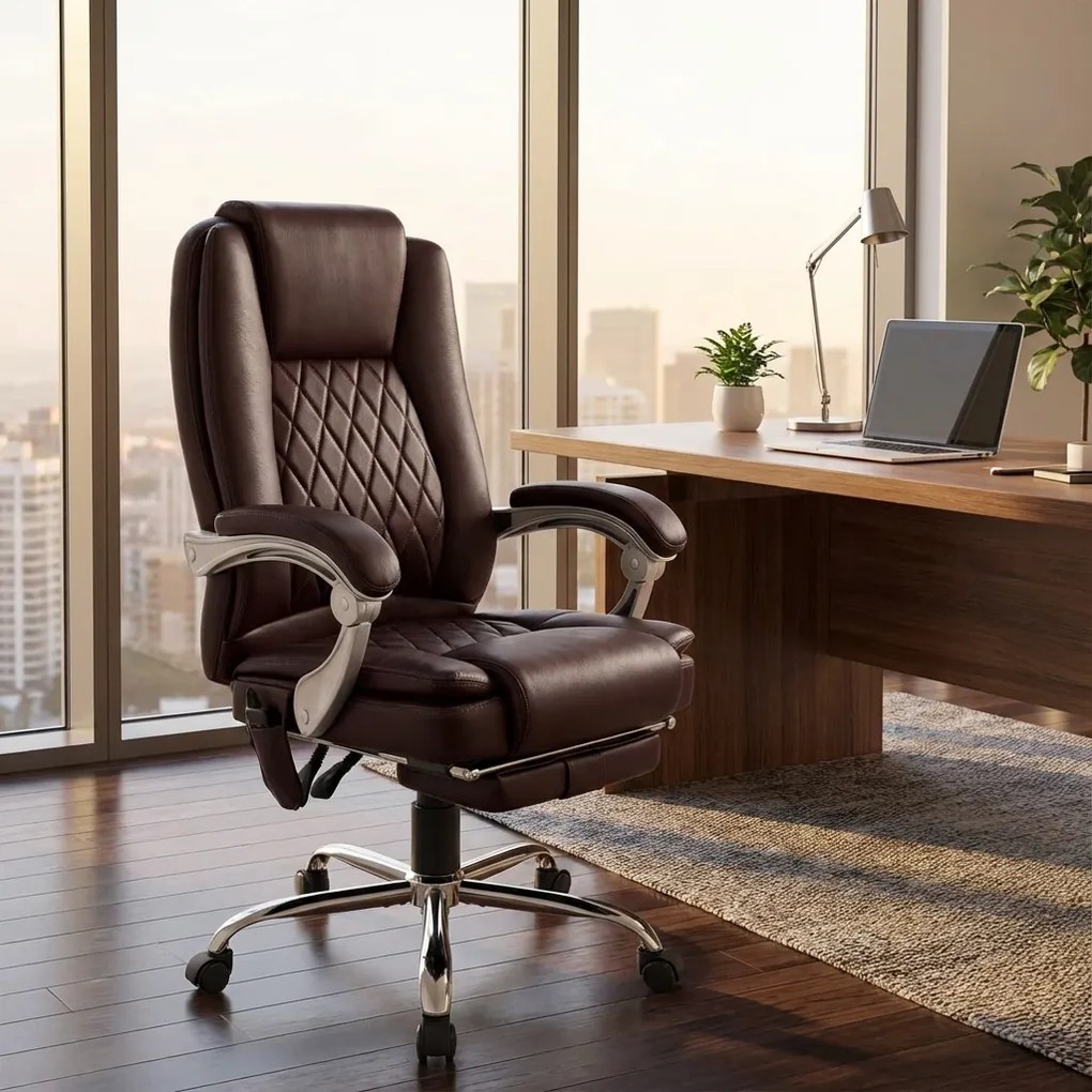 Cadeira de escritório Rubia com função de massagem castanho