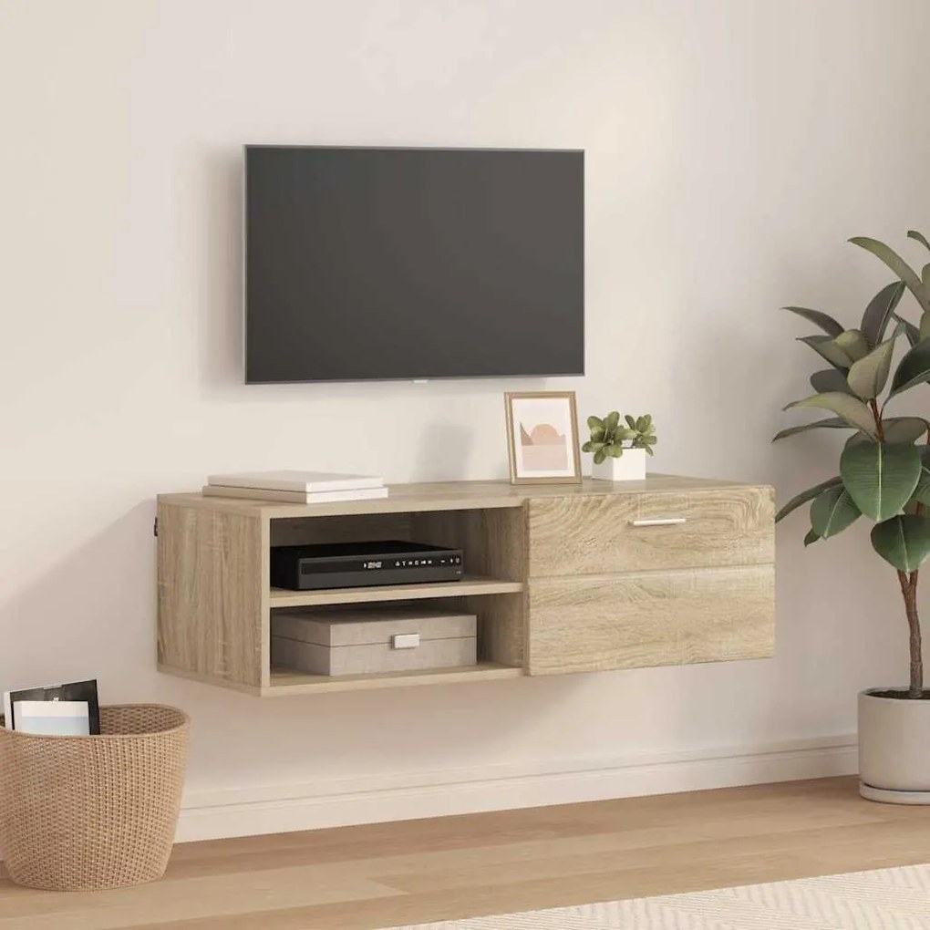 vidaXL Gabinete para TV com gaveta Carvalho sonoma 100.5 x 39 x 30 cm