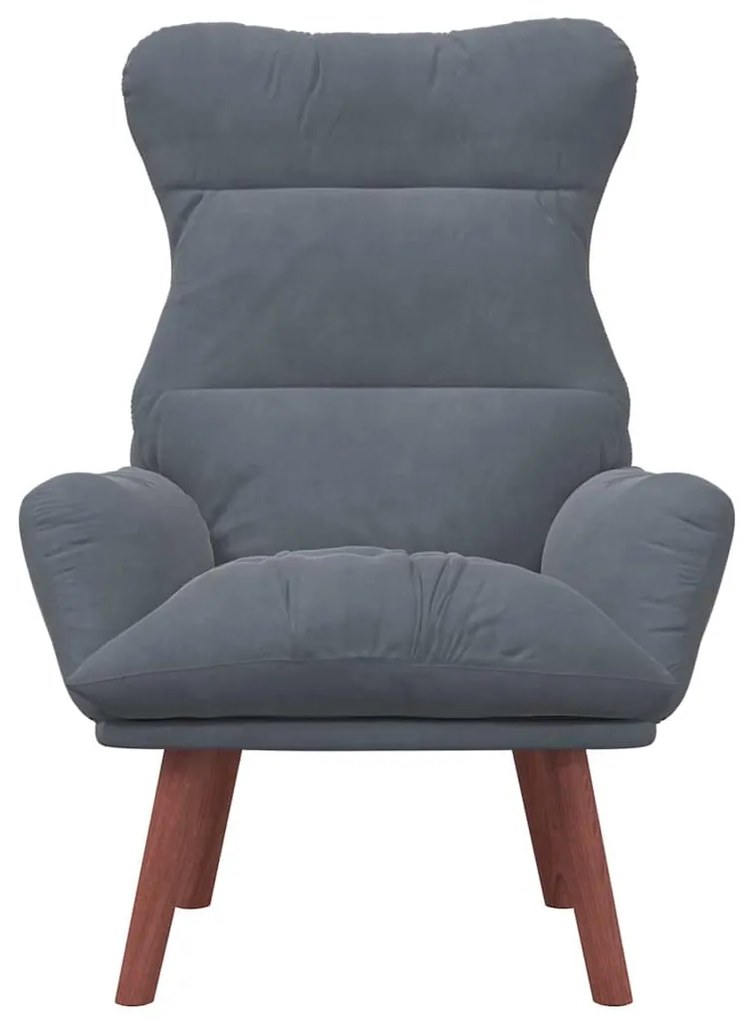Poltrona Relaxante Veludo Cinza Escuro