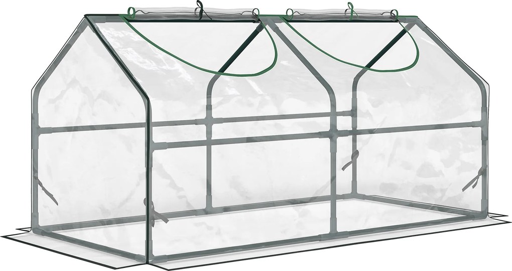 Outsunny Estufa 120x60x60cm Estufa de Jardim com 2 Janelas Enroláveis para Cultivo de Plantas Verduras Flores Transparente | Aosom Portugal