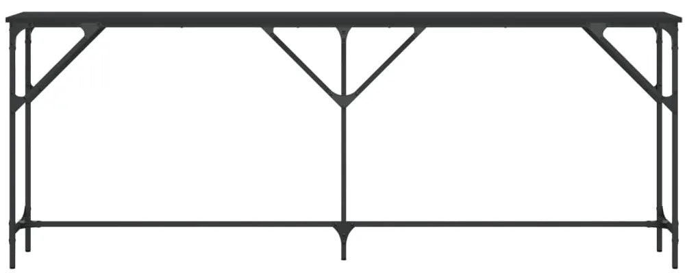 Mesa consola 200x29x75 cm derivados de madeira preto