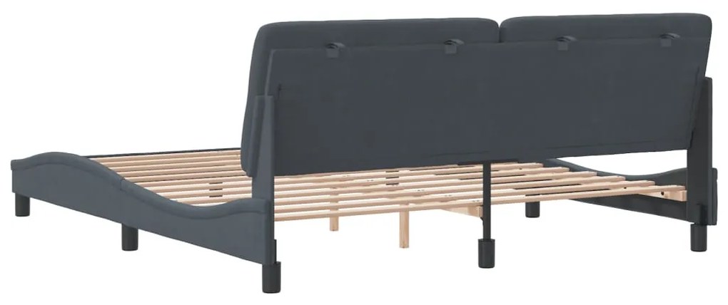 Estrutura de cama sem colchão 180x200 cm veludo cinzento-escuro