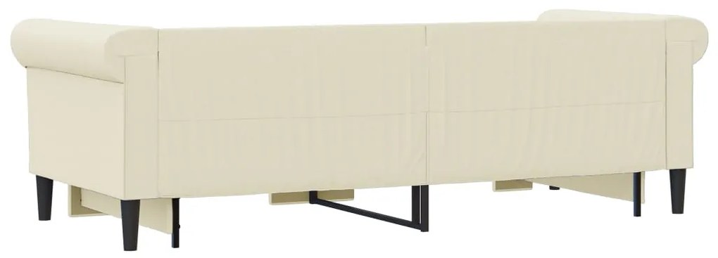 Sofá-cama c/ gavetão e gavetas 90x200 cm couro artif. cor creme