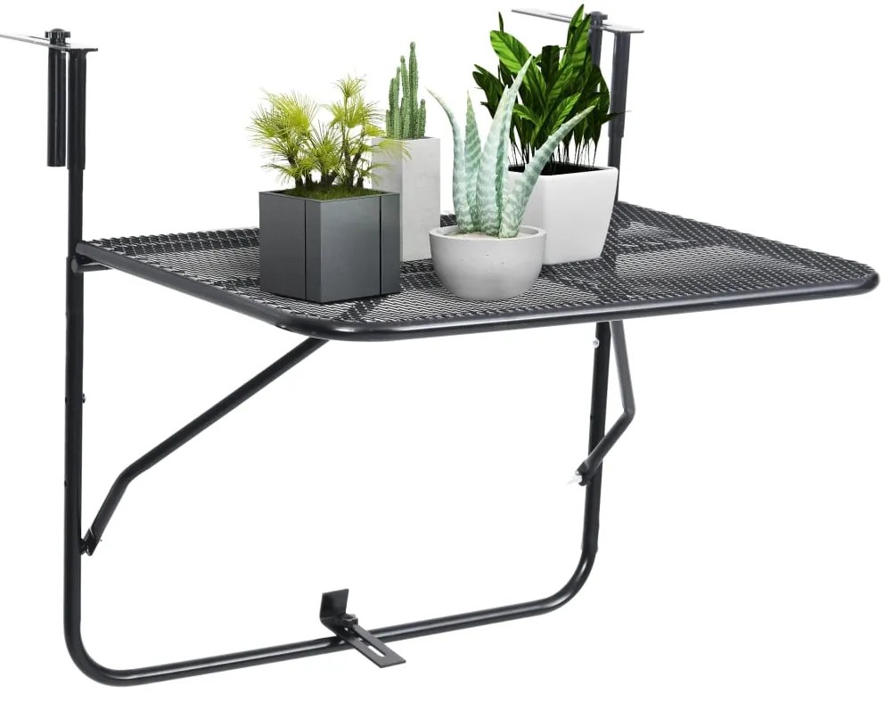 Mesa para varanda 60x40 cm aço preto