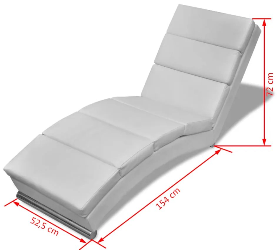 Chaise longue couro artificial branco