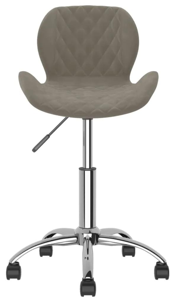 Cadeiras de jantar giratórias 2 pcs veludo cinzento-claro