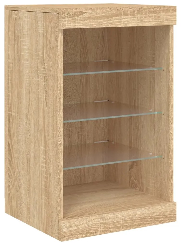 Aparador com luzes LED 123x37x67 cm carvalho sonoma