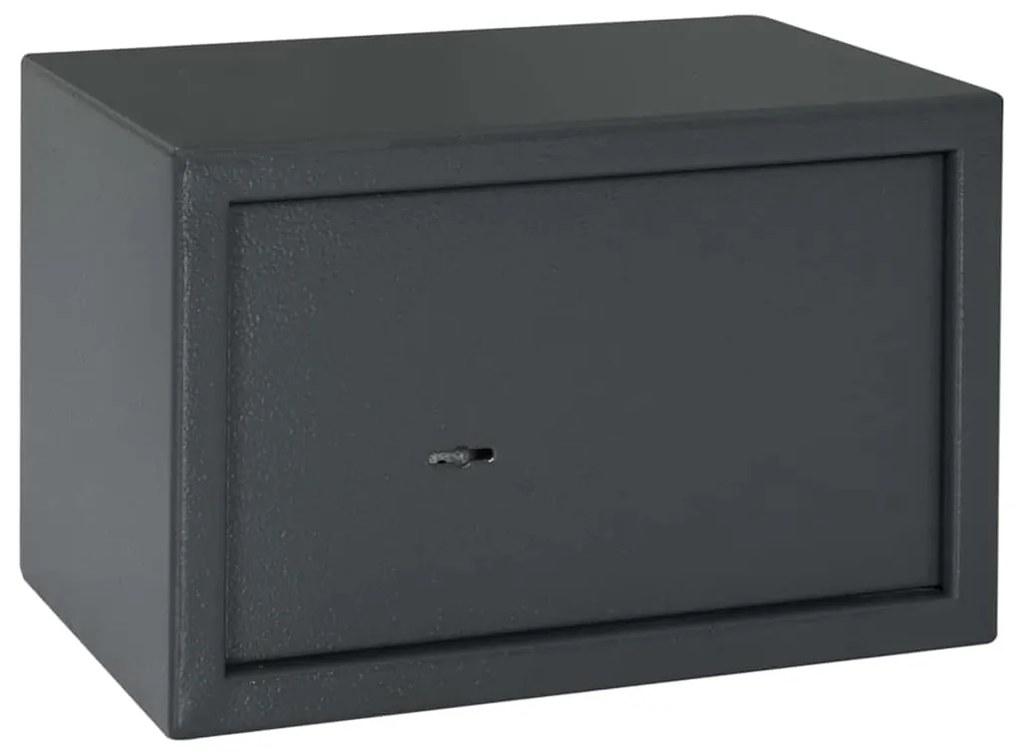 Cofre com Fechadura de Chave Cinza Escuro 20x31x20 cm Aço