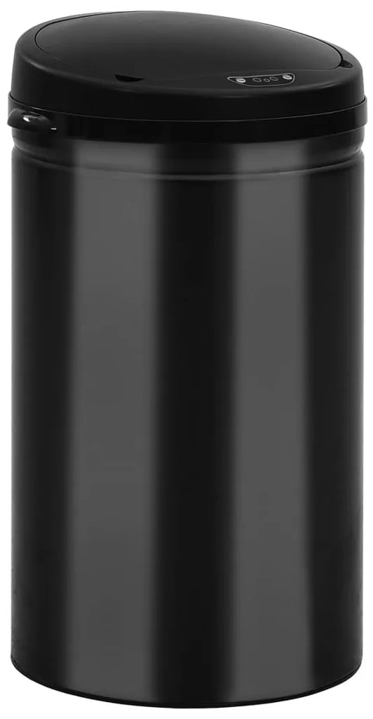 Caixote do lixo com sensor automático 40 L aço carbono preto