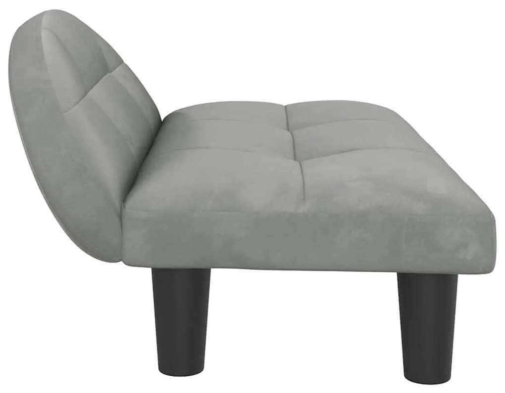 Cama para cães 70x52x30 cm veludo cinzento-claro