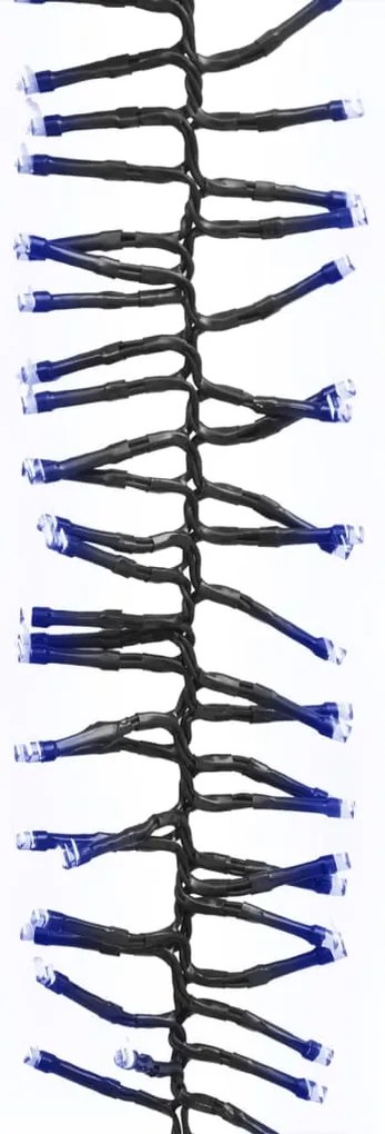 Cordão de luzes agrupadas 3000 luzes LED 23 m PVC azul