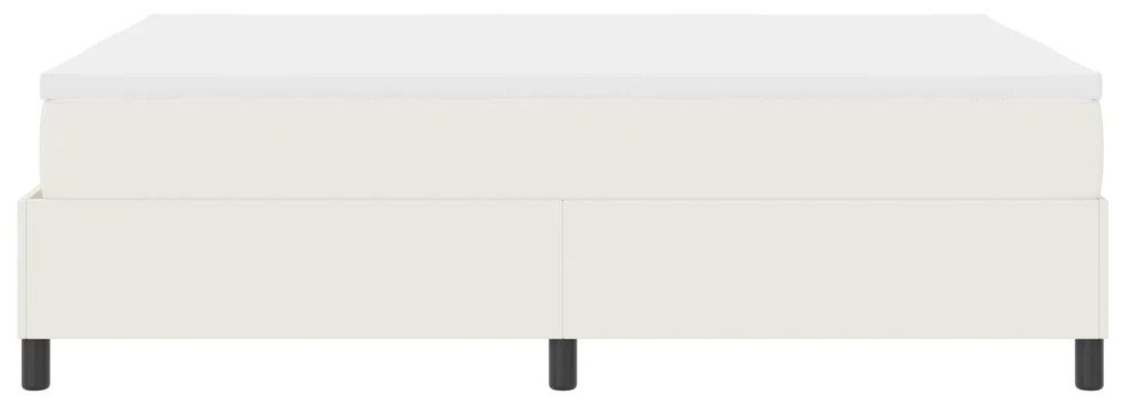 Cama Box Spring com Colchão Creme 160x200 cm Tecido de Corduroy