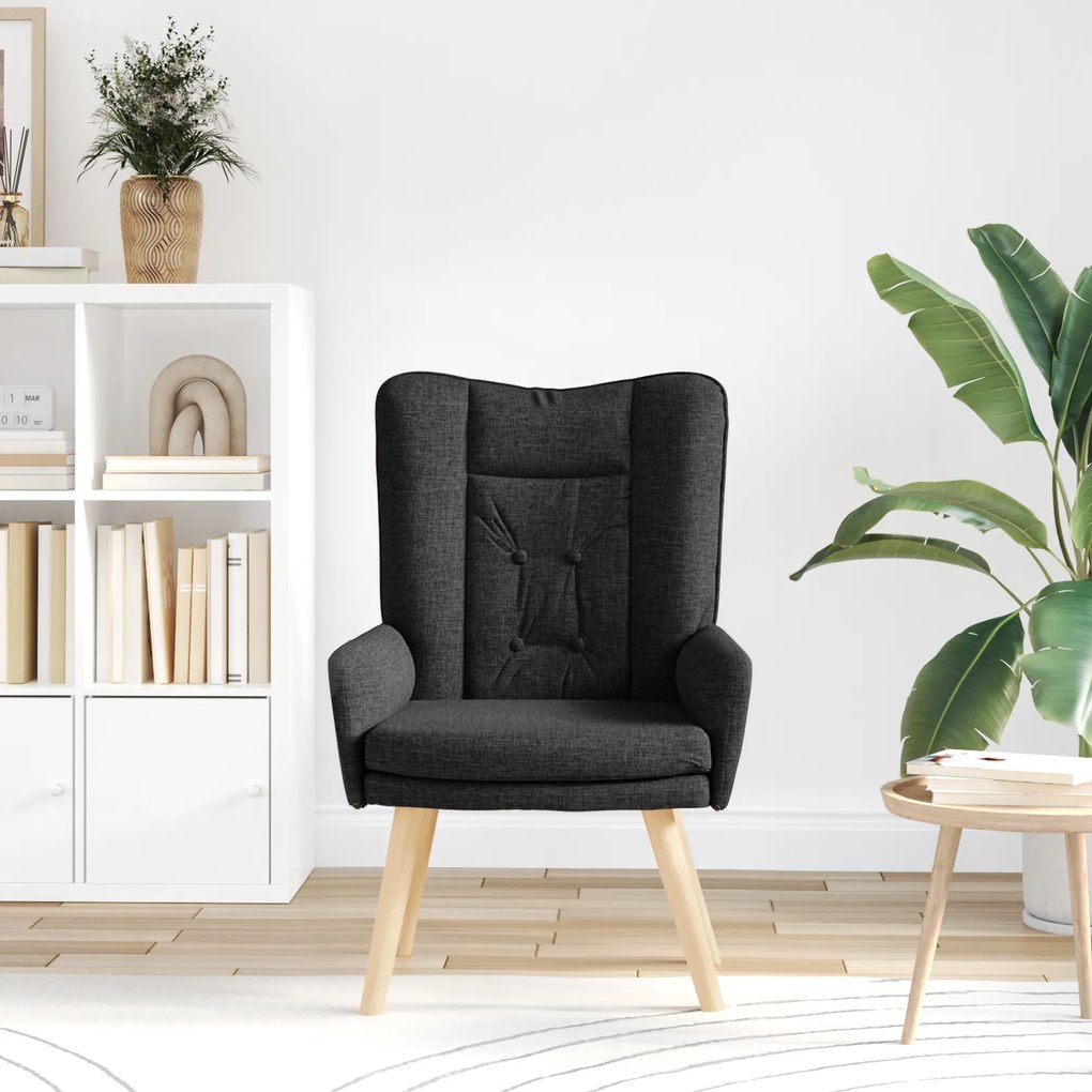 Cadeira Relaxante vidaXL Tecido Preto