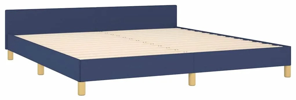 Estrutura cama c/ cabeceira sem colchão 160x200 cm tecido azul