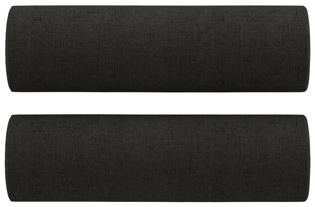Sofá 2 lugares + almofadas decorativas 120 cm tecido preto