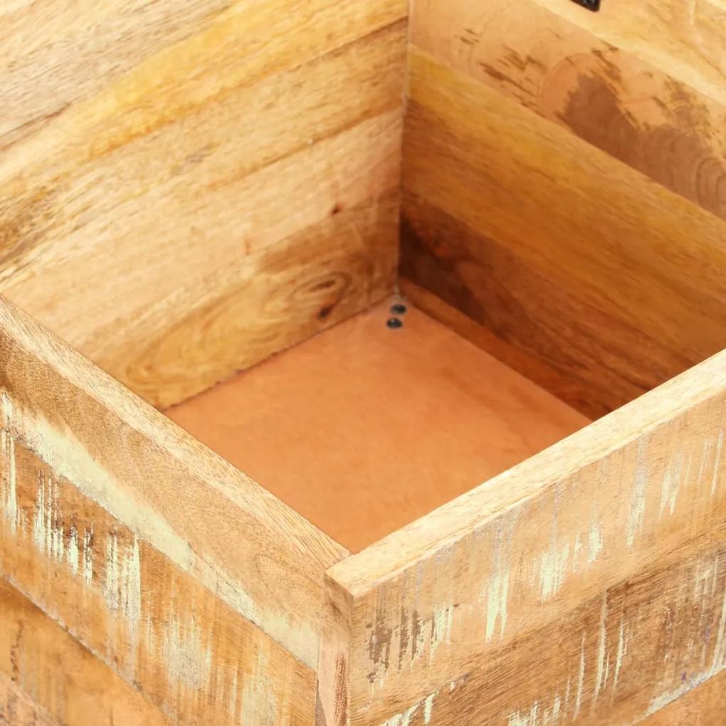 Banco de arrumação em madeira recuperada maciça 40x40x45 cm