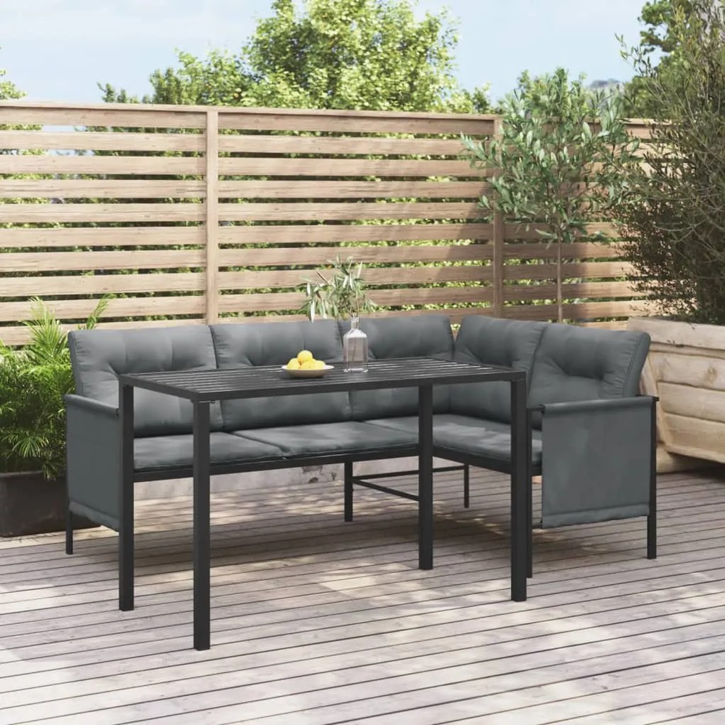 364600 vidaXL Mesa de jantar para jardim 110x54x70 cm aço antracite