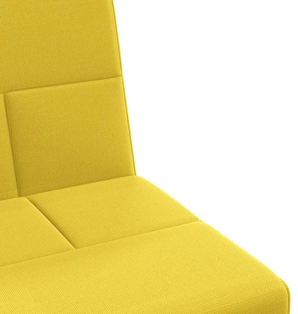 Sofá-cama com suportes para copos tecido amarelo-claro