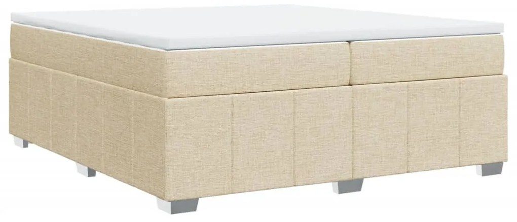 Cama com molas/colchão 200x200 cm tecido cor creme