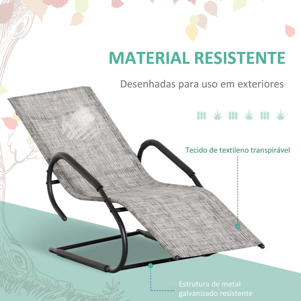 Espreguiçadeira de Jardim Ergonómica com Apoio para a Cabeça e Apoio p
