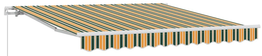 vidaXL Toldo Manual Verde e Amarelo 300 x 250 x 165 cm Poliéster