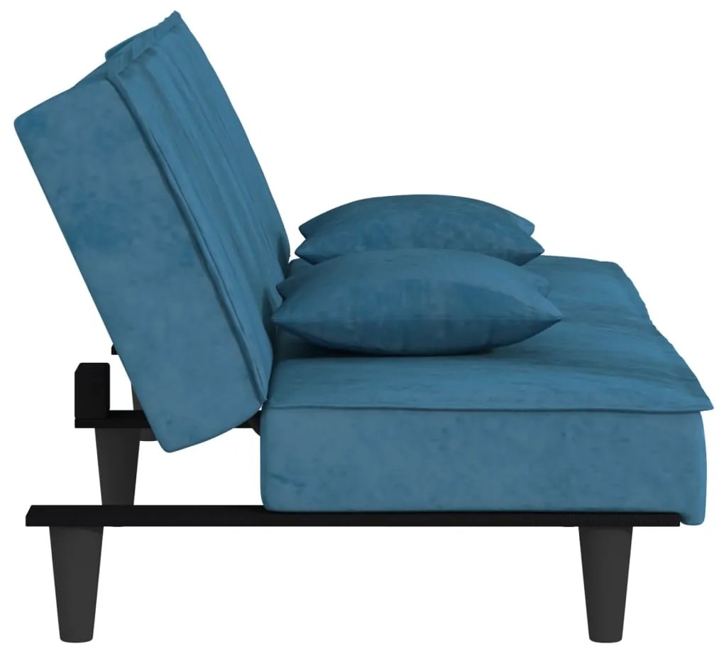 Sofá-cama veludo azul