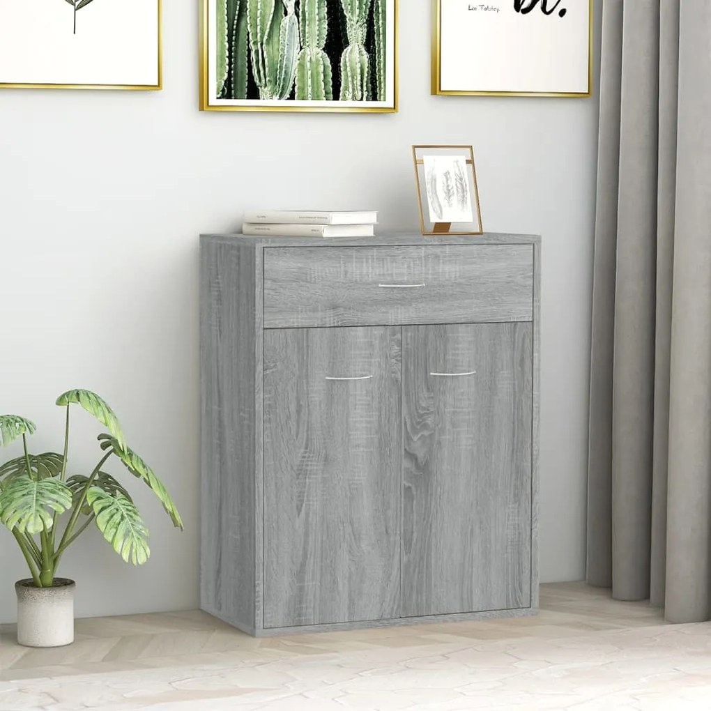 vidaXL Aparador 60x30x75 cm derivados de madeira cinzento sonoma