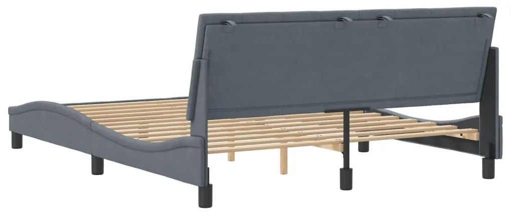Estrutura de cama sem colchão 160x200 cm veludo cinzento-escuro
