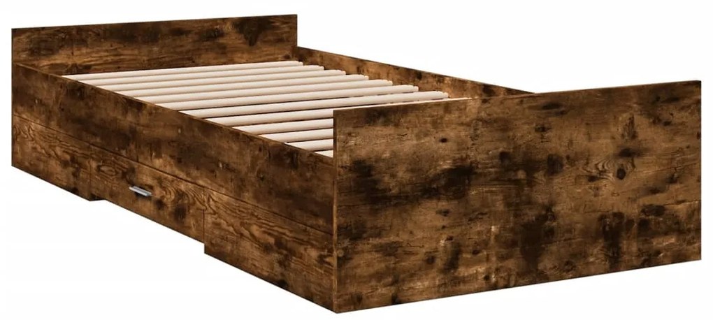 Estrutura de cama c/ gavetas derivados madeira carvalho fumado