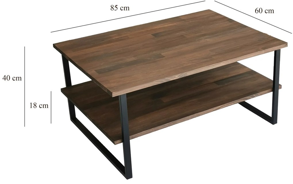 Mesa de Café Neta – Nogueira – 85x40x60 cm